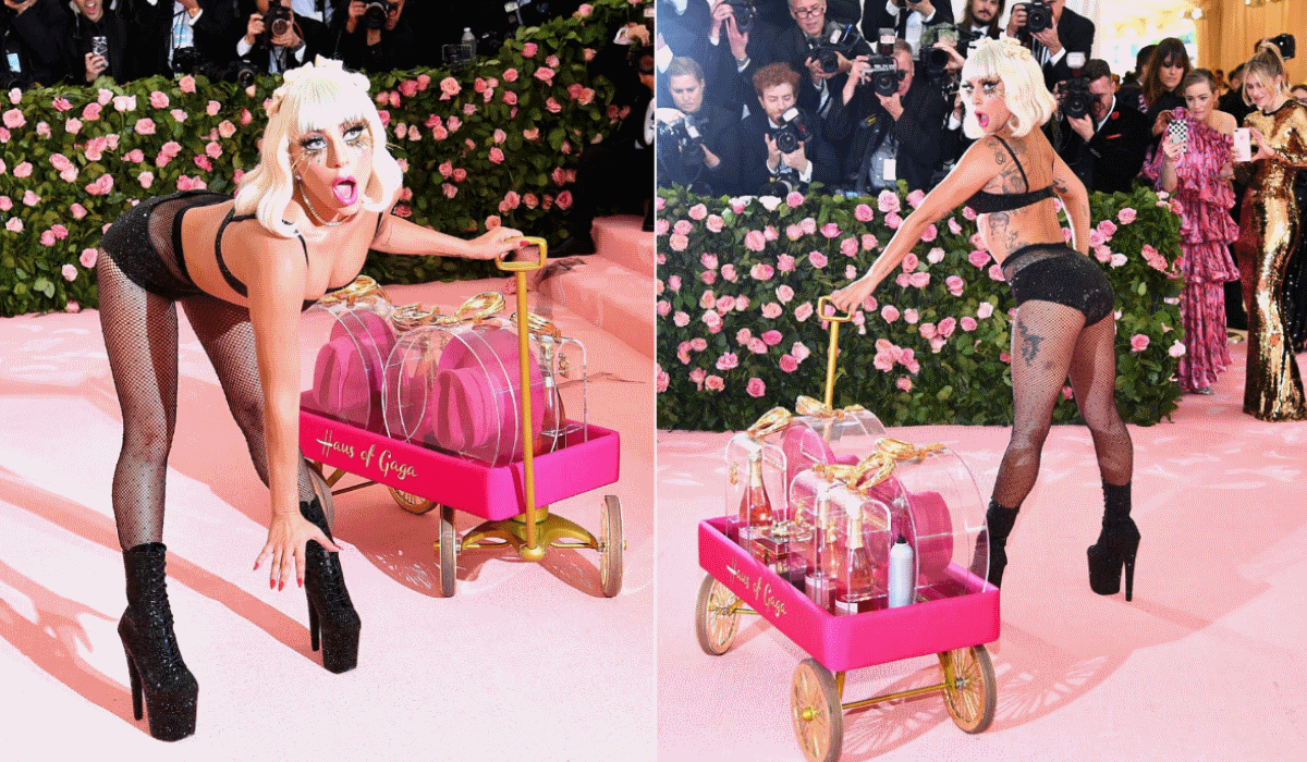 Lady Gaga, quatro mudas de roupa e um strip na passadeira vermelha da MET Gala